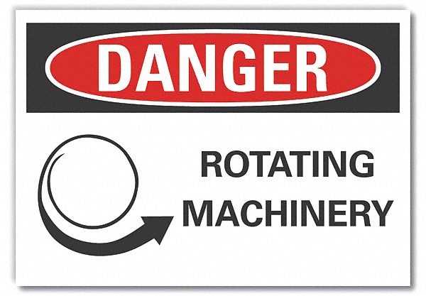 Rotating Machinery Dangr RflctvLbl 5x7in