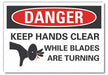 Keep Hand Clear DangrLbl 3.5x5in Polyest