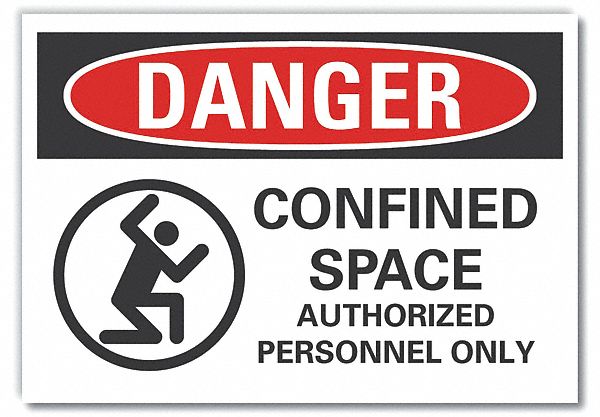 Confined Space Danger Rflctv Lbl 3.5x5in