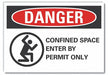 Confined Space Danger Labl 5x7in Polyest