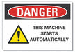 Mach Operation Danger Lbl 5x7in Polyest