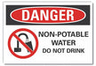 Potable Water Danger Lbl 3.5x5in Polyest