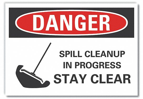 Spill Cntrl Danger Rflct Label 7inx10in