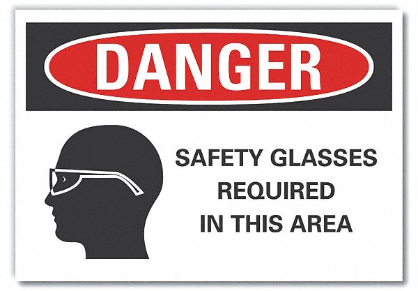 Eye Danger Label 10inx14in Polyester
