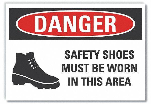 Foot Danger Rflct Label 5 in x 7 in