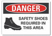Foot Danger Rflct Label 7 in x 10 in