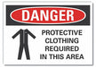 PPE Danger Rflct Label 7 in x 10 in