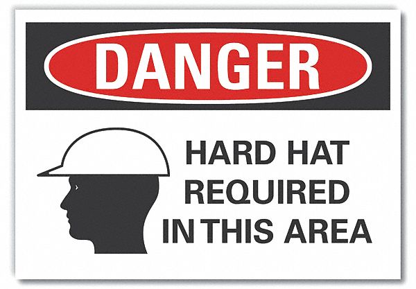 Hard Hat Danger Rflct Label 10inx14in