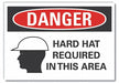 Hard Hat Danger Lbl 10inx14in Polyester