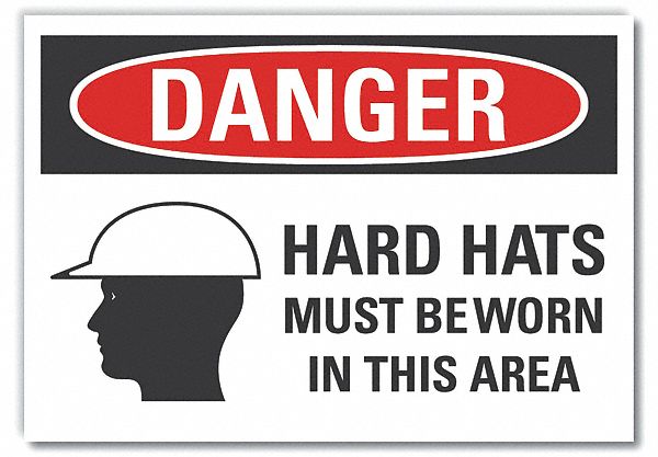 Hard Hat Danger Rflct Label 7inx10in