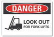 Lift Trck Trfc Danger Rflct Lbl 3.5x5in