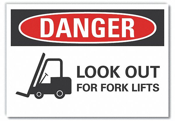 Lift Trck Trfc Danger Rflct Lbl 10x14in