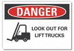 Danger Sign 7 in x 10 in Non-PVC Polymer