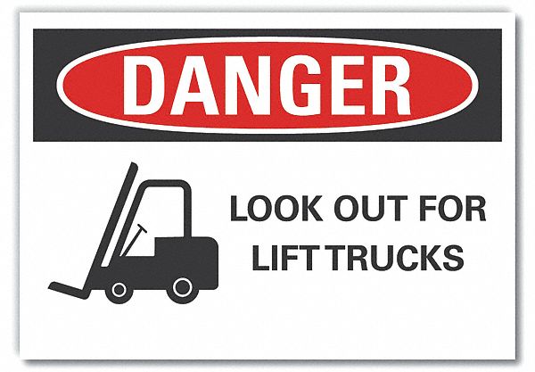 Lift Truck Traffic Danger Lbl 5x7in