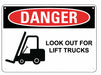 Lift Trck Trfc Danger Rflct Lbl 10x14in