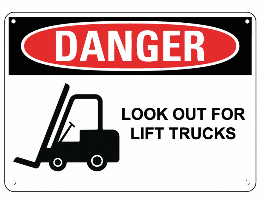 Lift Trck Trfc Danger Rflct Lbl 10x14in