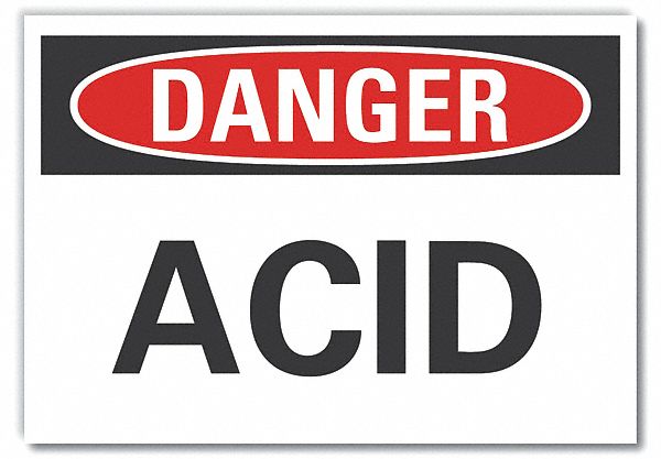 Acid Danger Label 7in x 10in Polyester