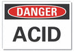 Acid Danger Label 5 in x 7 in Polyester