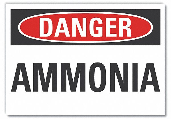 Ammonia Danger Rflct Label 5 in x 7 in