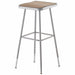 Square Stool Adjustable Legs Gray 30 H