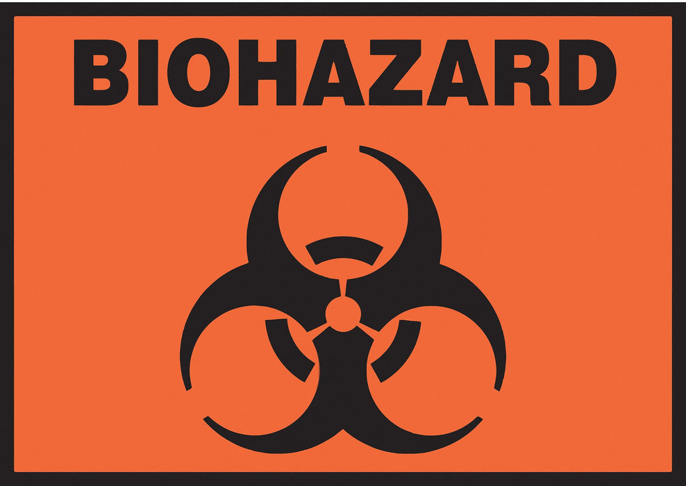 Sign Biohazard 3-1/2 x 5 PK5
