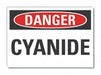Cyanide Danger Label 5inx7in Polyester