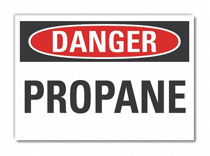Propane Danger Label 7inx10in Polyester