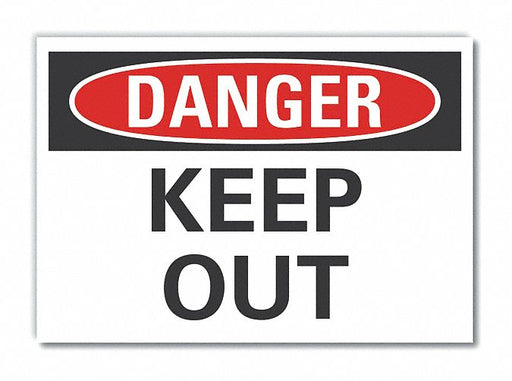 Danger Sign 7 in x 10 in Non-PVC Polymer