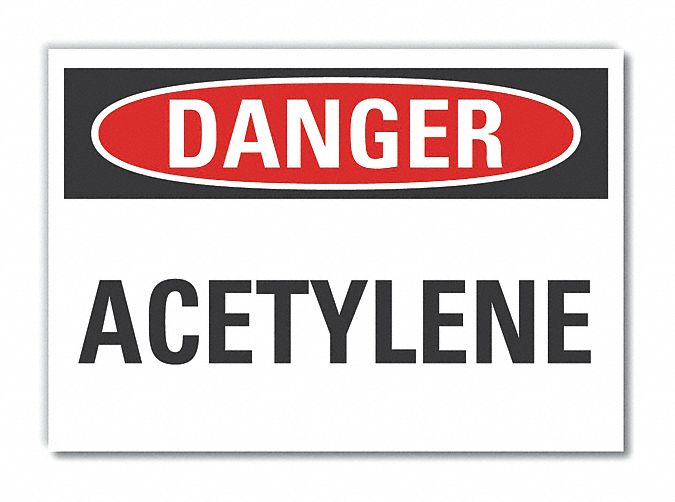 Acetylene Label 7 in x 10 in Polyester