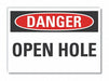 Open Hole Danger Lbl 5inx7in Polyester