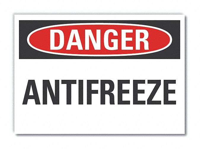 Antifreeze Danger Label 3.5in x 5in