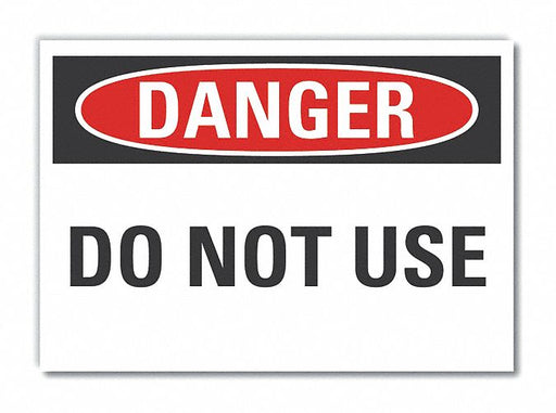 Danger Sign 7 in x 10 in Non-PVC Polymer