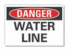 Water Line Danger Labl 3.5x5in Polyester