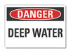 Water Safety Danger Lbl 3.5x5in Polyest
