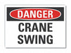 Crane  Hoists Danger Rflct Lbl 3.5x5in
