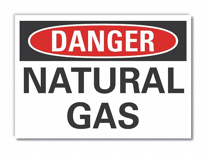 Natural Gas Danger Lbl 10x14in Polyest