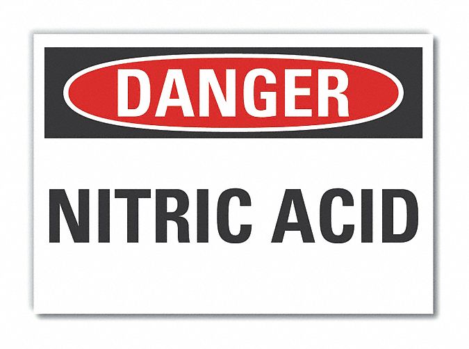 Nitric Acid Danger Lbl 10x14in Polyest