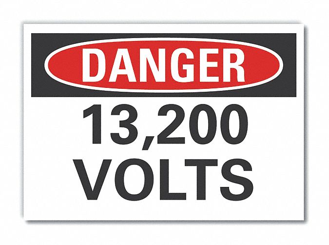 Voltage Danger Label 3.5x5in Polyester