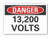 Voltage Danger Rflct Label 3.5in x 5in