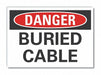 Buried Cable Danger Rflct Lbl 3.5inx5in