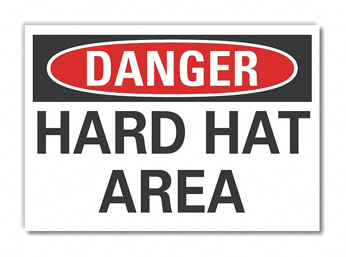 Hard Hat Danger Lbl 7inx10in Polyester