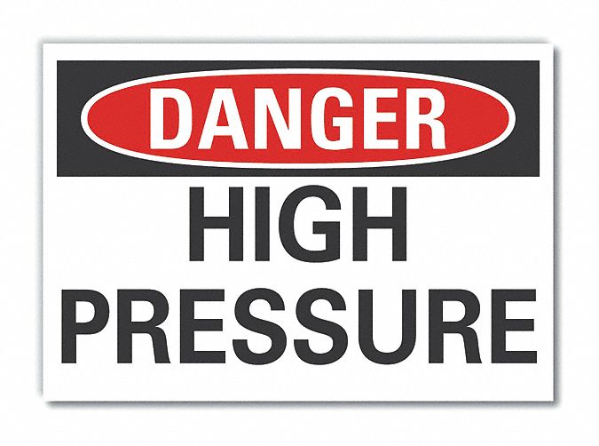 High Pressure Danger Rflctv Label 7x10in