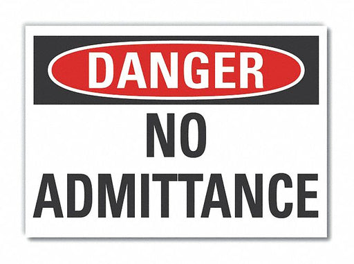 Danger Sign 10in x 14in Non-PVC Polymer