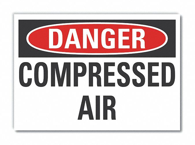 Compressed Air Danger Rflct Lbl 5inx7in