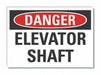 Elevator Hazard Danger Rflct Lbl 5x7in