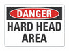 Hard Hat Danger Label 5x7in Polyester
