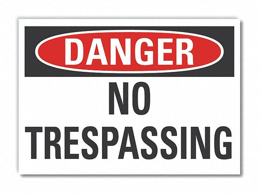 Danger Sign 10in x 14in Non-PVC Polymer