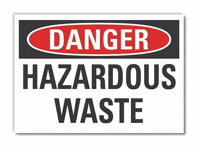 Hzrdous Waste Danger Rflct Lbl 10x14in