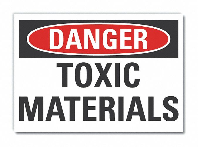 Toxic Mtrl Danger Lbl 10x14in Polyester