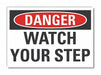 Steps Danger Rflct Label 7 in x 10 in
